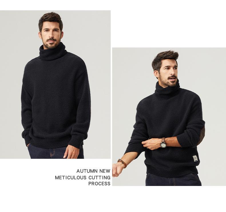 Pánský retro silný rolák - Podzimní/zimní ležérní úplet