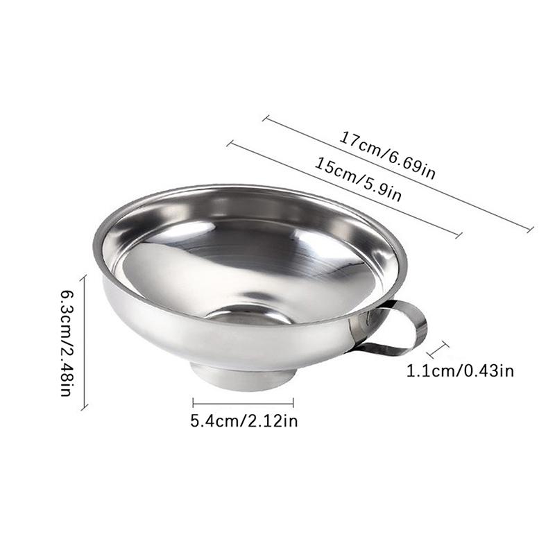 Canning Funnel Stainless Steel Cooking Tools Wide Mouth Canning Funnel Hopper Filter Leak Wide-Mouth Can For Oil Wine Kitchen