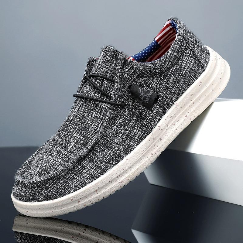 Large size men's canvas casual shoes one pedal driving lazy shoe cloth