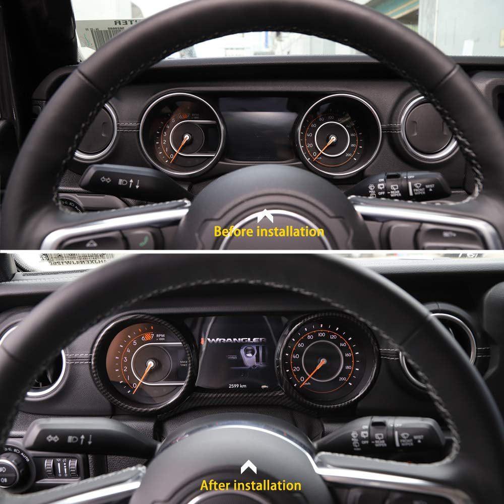 Panel Gauges Trim Ring Cover for Jeep Wrangler JL JLU Gladiator JT 2018-2025 Black Carbon Fiber Interior Accessories 3pcs