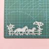 Two Horses On The Hill Design Style Metal Cutting Dies DIY Scrapbooking Embossing Stencil Paper Craft Album Template