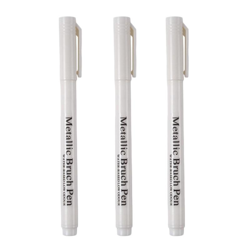 3Pcs Metallic Paint Marker Pen Water Resistant Paint Pen For Art Illustrations Card Making Scrapbooking Drawing