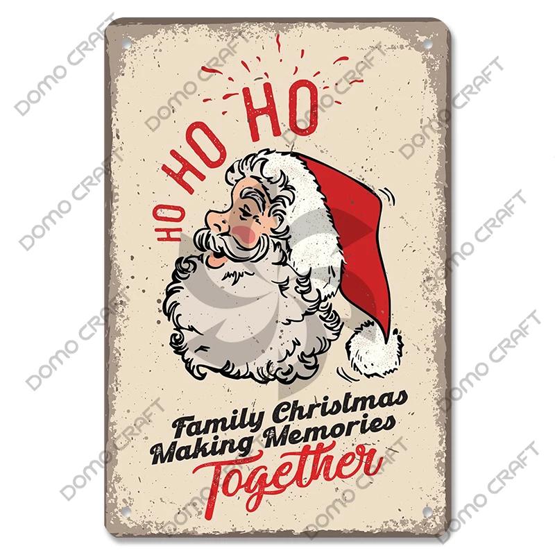 Merry Christmas Poster Vintage Metal Tin Signs Cakes Music Box Christmas Tree Metal Plaque Bakery Candy Shop Home Wall Decor