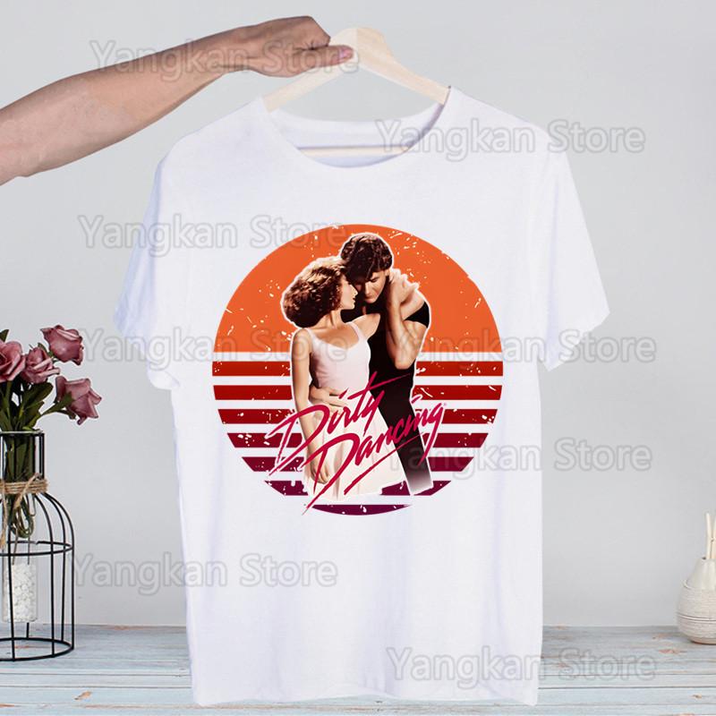 Dirty Dancing Movie Harajuku T Shirt Men Retro Washed Tops Tees Harajuku Tshirt Streetwear Hip Hop Male T-shirts