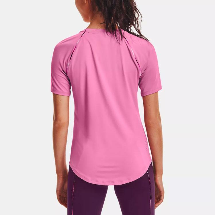 Under Armour Casual Breathable Training Sports T-Shirt Women Tops Pink 1360852-680