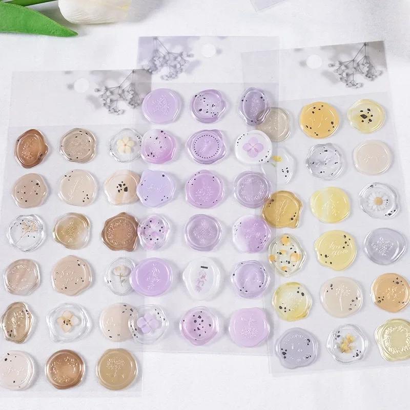18pcs Wax Seal Stamp Stickers Envelope Sealing Tags DIY Wedding Party Invitation Card Postcards Decorations Korean Stationery