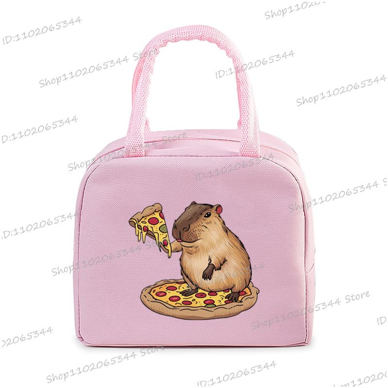 Insulated Lunch Bag Cartoon Pizza Capybara Series Insulation Bento Pack Women Men Cute Capybara Meal Pack Kids Bento Lunch Bags