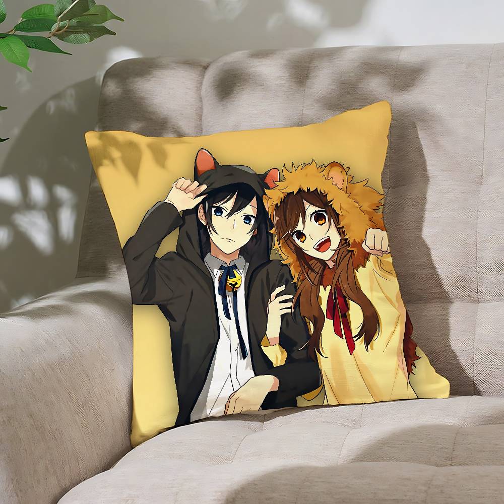 

Anime Horimiya Pillow Case Cushion Cover Soft Cute Throw Pillow Case For Car Sofa Pillowcase Polyester With Zipper 16x16Inch