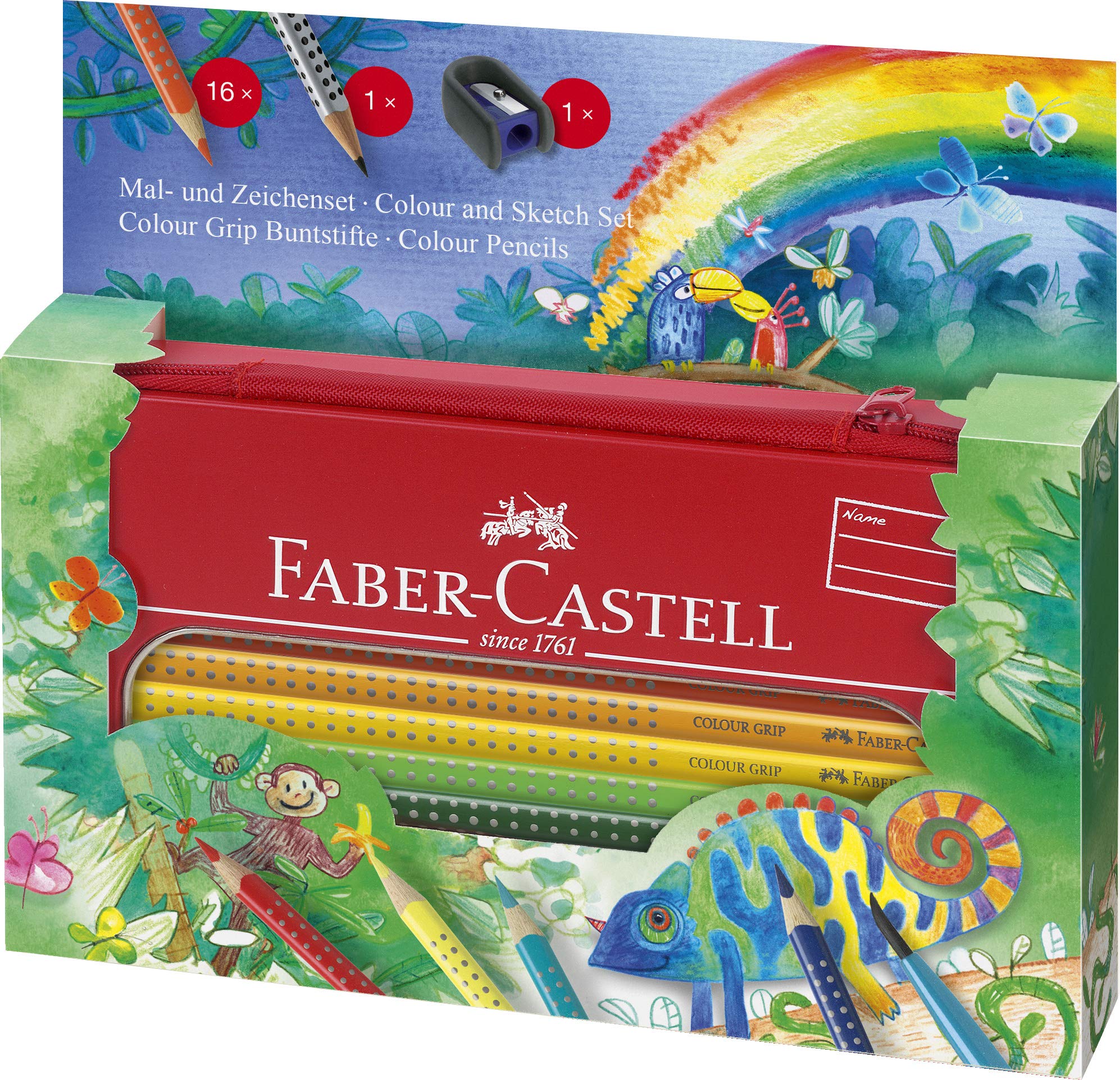 

ColorGrip Watercolor Sketch 112452 Faber-Castell Pencils, 16-Color Set, Jungle,