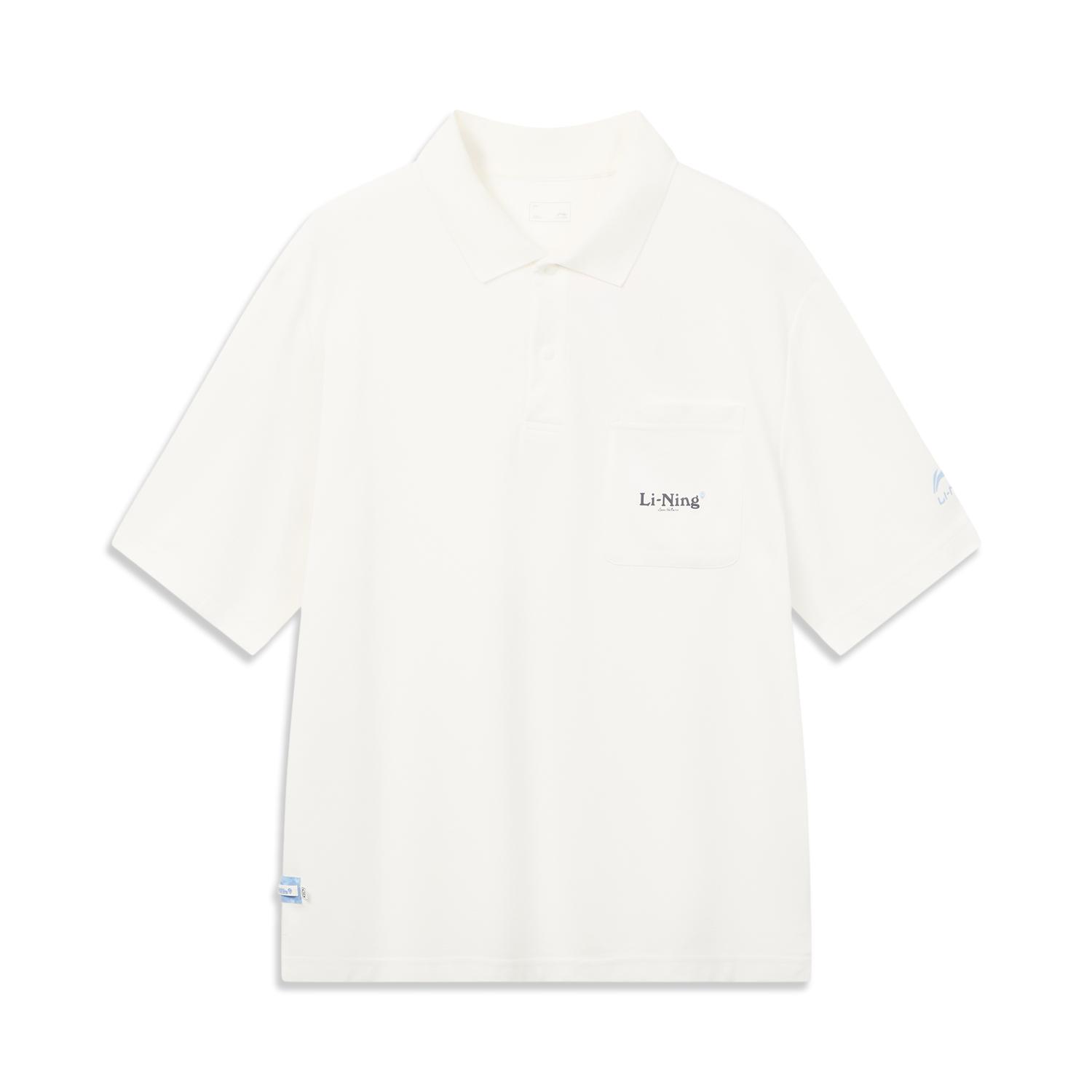 Li Ning Sports Lifestyle Series Pullover Letter Loose Short Sleeve Polo Shirt Men tops APLW443-2 S