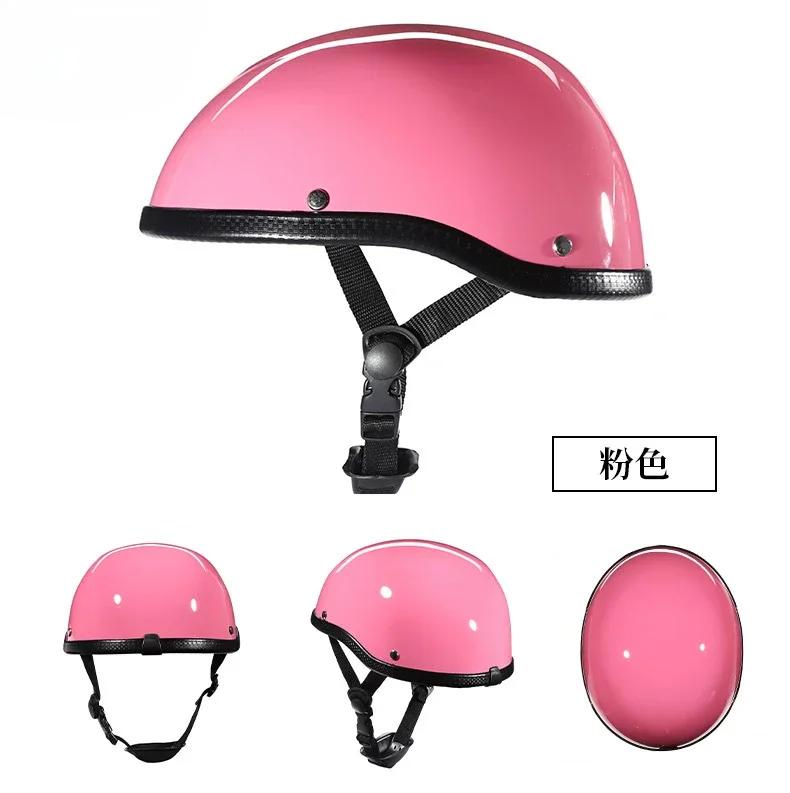 

Ретро мотоциклетный шлем ABS Shell унисекс полушлем мотоциклетный шлем для езды на горном велосипеде модное мотоциклетное снаряжение розовый