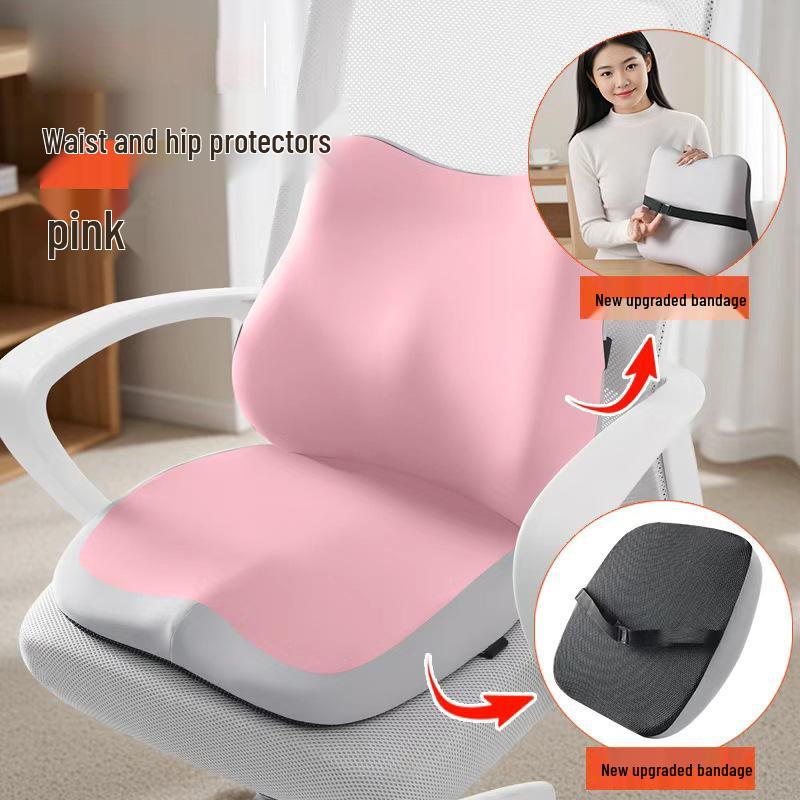 Ergonomic Memory Foam Seat & Lumbar Support Cushion for Office Chair