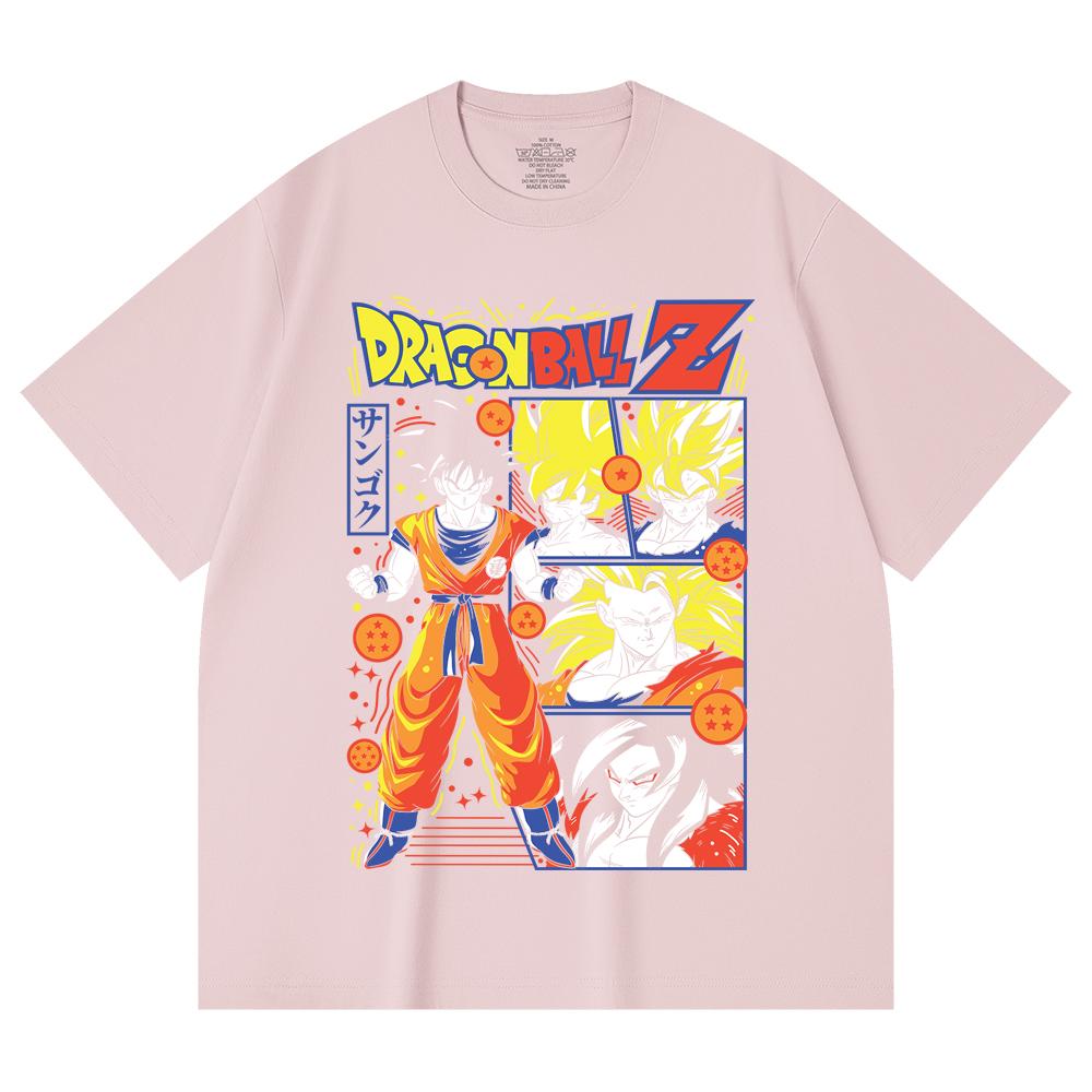 230 Gsm 100% Cotton Dragon Ball V56 Goku Print Unisex Heavy Cotton T Shirt