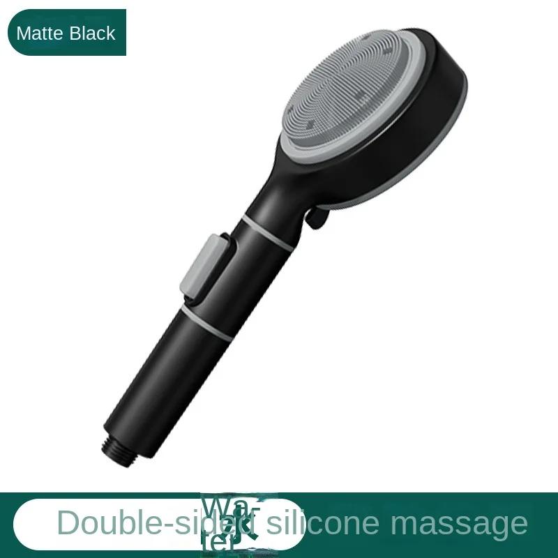 

Двусторонняя силиконовая душевая лейка Черная напорная душевая лейка для ванной комнаты Туалетный набор