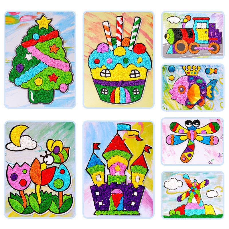 Children's Crumple Paper Art Kit for Creative Painting and Crafts in Kindergarten and Elementary Classes