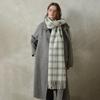 Designer Wool Blend Plaid Women's Scarf  Autumn Winter Classical Simple Pink Plaid Muffler Casual Chic Warm Scarves Female Shawl