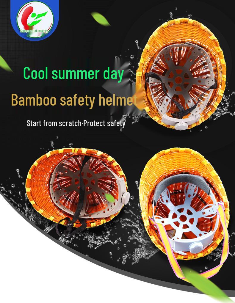 Wanmulin Summer Breathable Bamboo Safety Helmet for Construction and Labor Protection