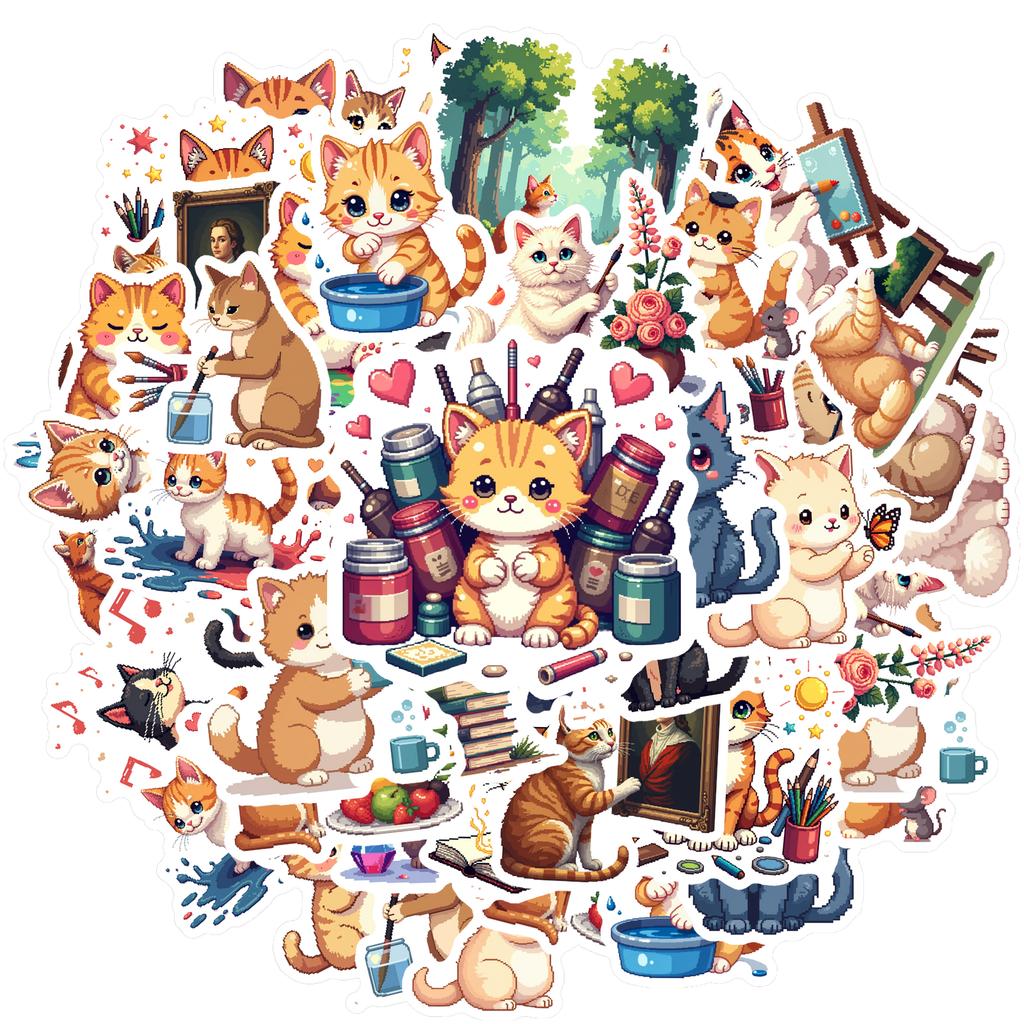 35pcs-100pcs Decals  vinyl Cute Stickers Vinyl Stickers Cat Stickers for  DIY notebooks embellish instruments decorate suitcases