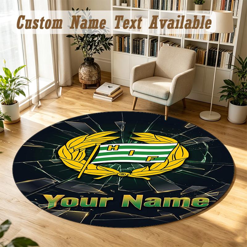 Round Rug Custom NameHammarby Pattern Non Slip Carpet Home Floor Decor