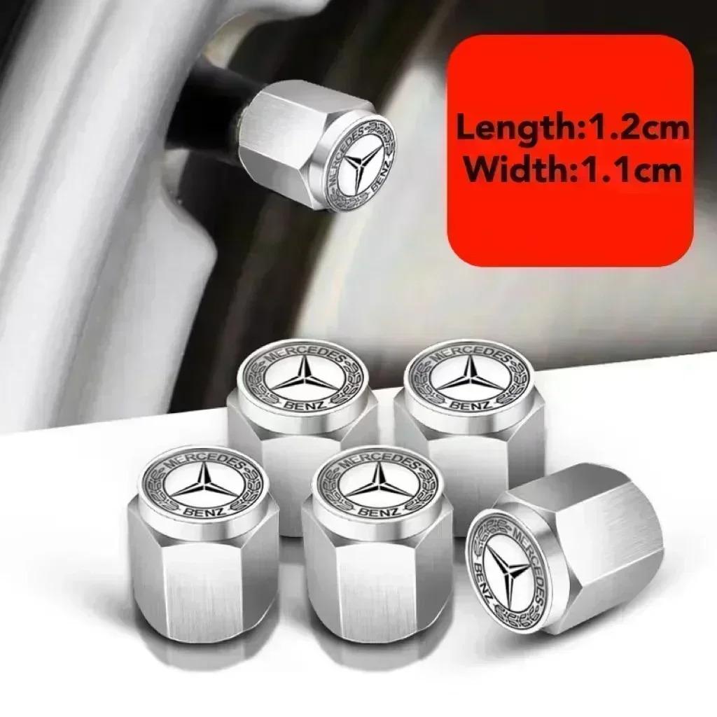 4Pcs Car Tire Valve caps Emblem metal Cap Case For Mercedes Benz B/C/E/S Class A Class C200L GLC GLE CLA accessories Car Styling www1