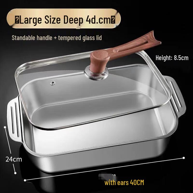 Zhishi 304 Stainless Steel Roasting Pan with Lid