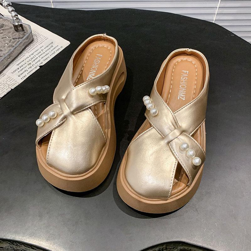 Dicksohlige Ein-Pedal-Taschenkopf- und Halbslipper, Kinder-Sommer-Oberbekleidung Hohlrock 2025 neue beliebte coole Slipper