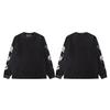 Tide Loose Casual Wash Ripped Sleeves Printed Crew Neck Long Sleeve T-Shirt