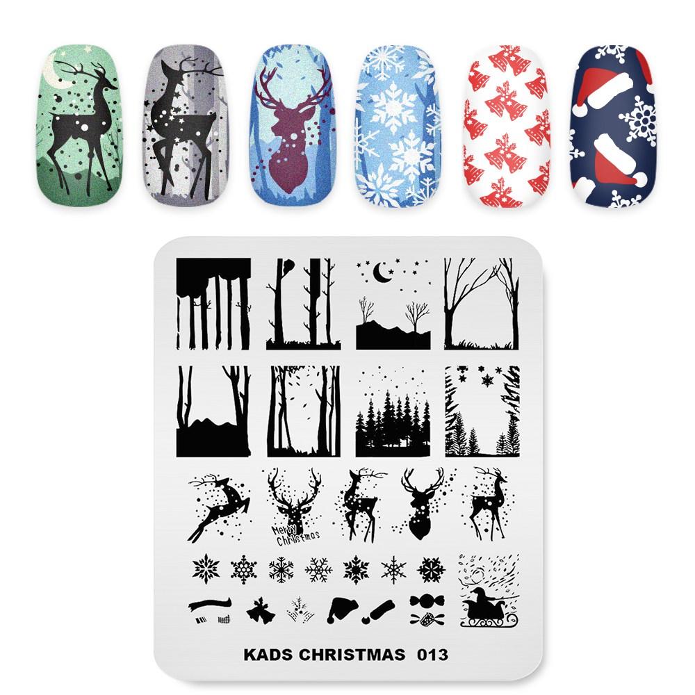 

KADS Christmas 013 Шаблоны для штамповки ногтей Пластины для штамповки ногтей Маникюрные инструменты