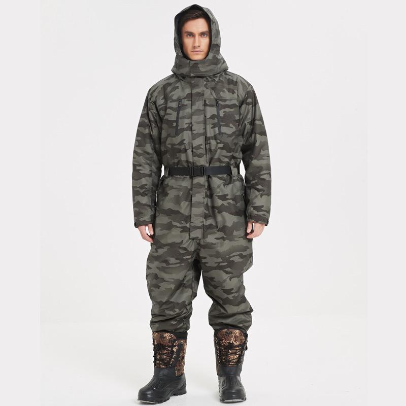 Thickened Waterproof Down Jumpsuit for Winter Fishing and Ice Protection