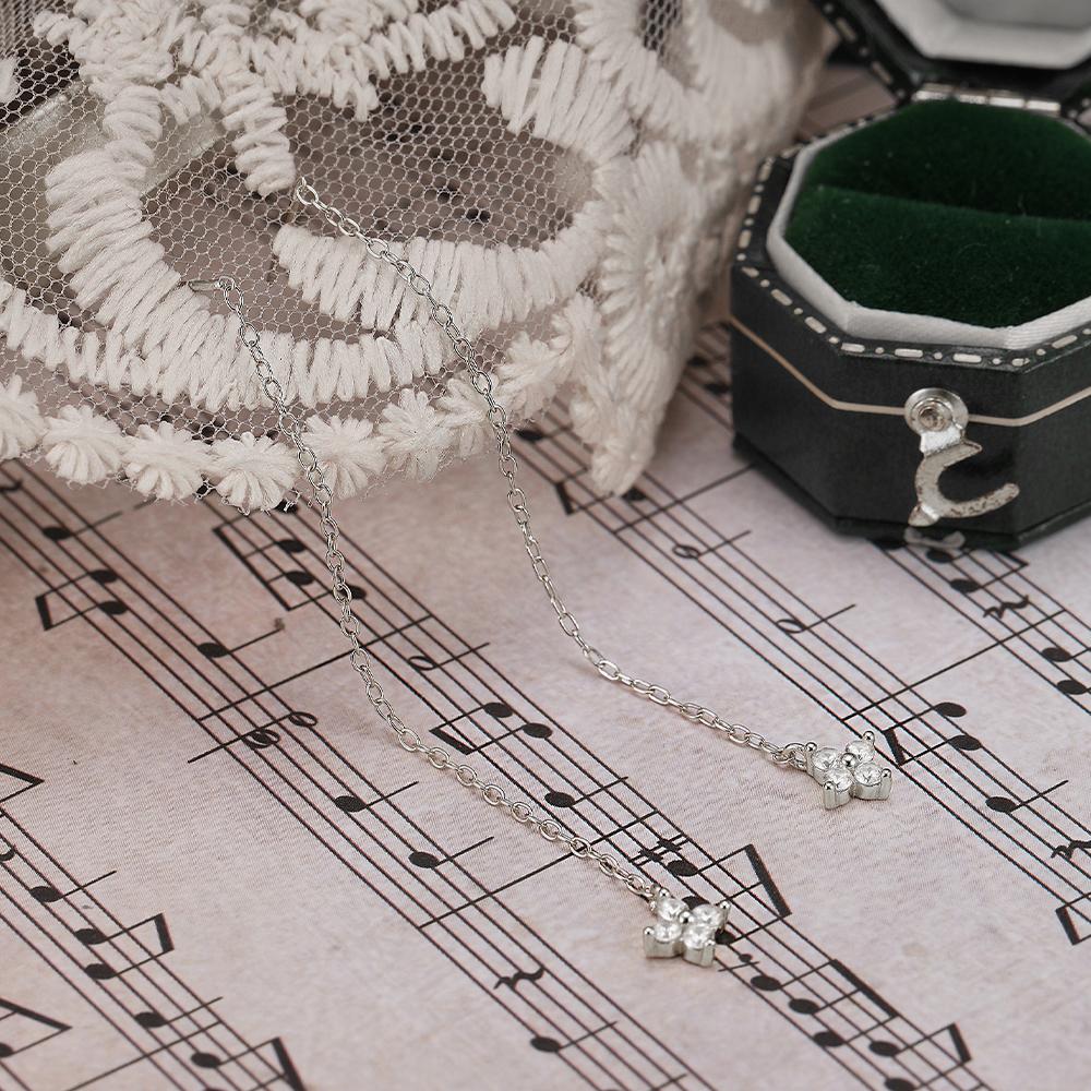 Fashion 925 Sterling Silver Tassel Chain Flower Small Zircon Gold Plated Stud Earring Jewelry for Women