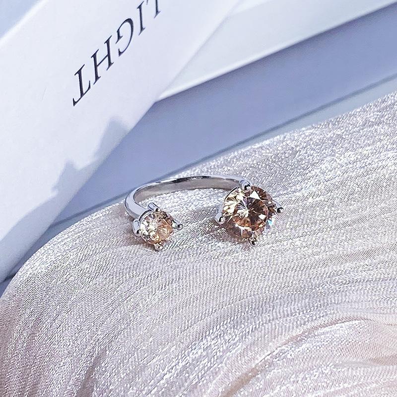 Color Treasure Multi-Color Full Diamond Zir*****Pen Ring Light Luxury High-End Super Flash Niche Design Ring