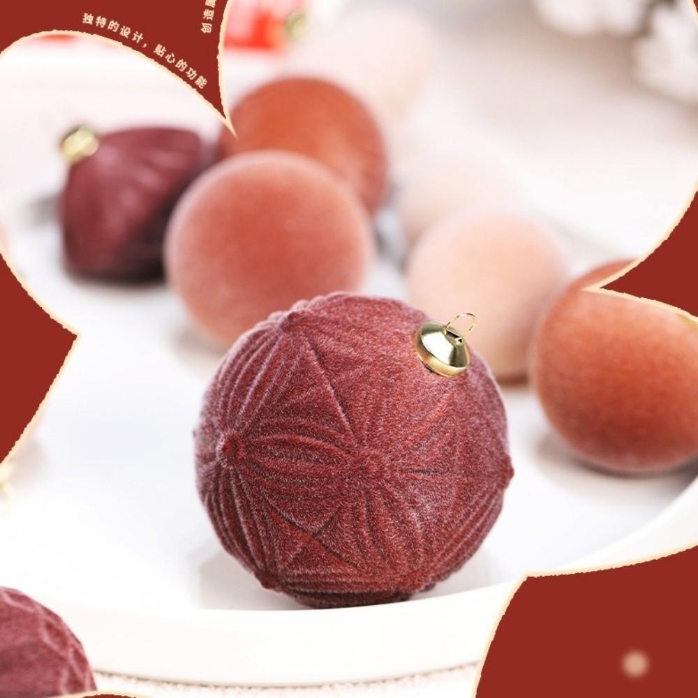 Flocked Christmas Ball Gift Ball Xmas Tree Hanging Pendants Exquisite Christmas Tree Ornament