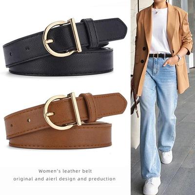 1PC Cureaua de dama de moda cu catarama cu stifturi Cureaua subtire de lux autentica curea moale femei cu pantaloni cargo Jeans centura rezistenta la vant Centura din piele PU