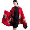 Women S Warm Faux Cashmere Flower Jacquard Scarf Versatile Shawl