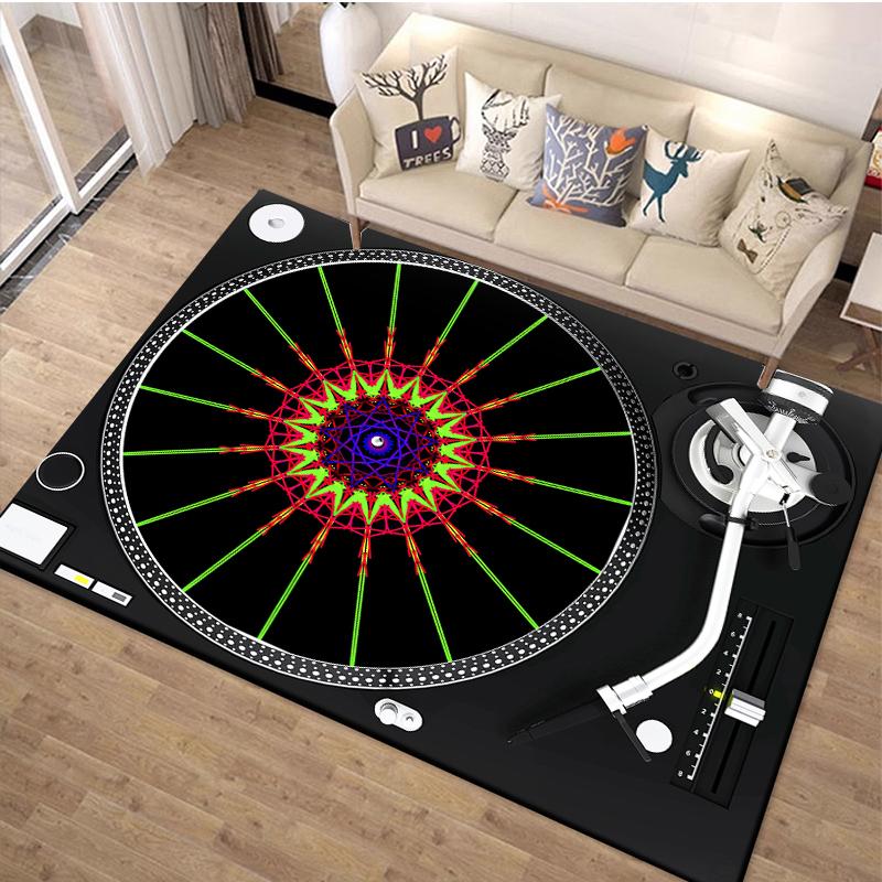 1PC Vinyl Disc Player Pattern Rug Carpets for Bedroom Living Room Sofa Music Mat Creative Door Mat Cloakroom Home Decor Gifts