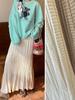 Women's Retro High-Waisted Pleated Satin Midi Skirt - 2026 Spring Collection