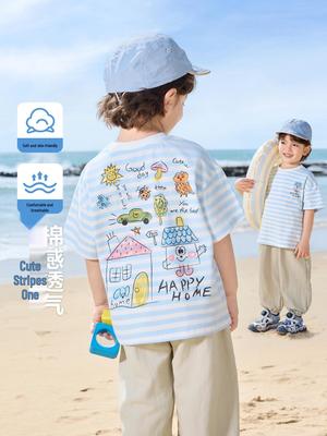 T-shirt estiva a maniche corte per ragazzo europea 2026: Nuova Maglietta Sottile per Bambini Piccoli e Bambini