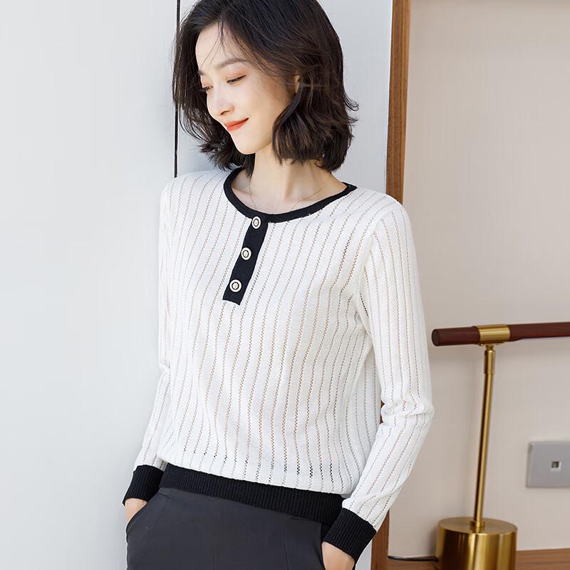 YTM Women's Openwork Pullover Knit Top