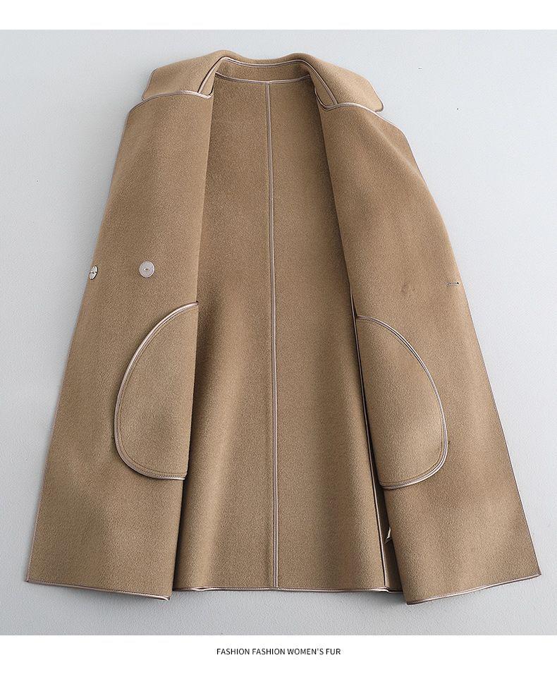 Korean-Style Woolen Coat: Women's 2025 Autumn/Winter Mid-Length Double-Sided Trendy Top