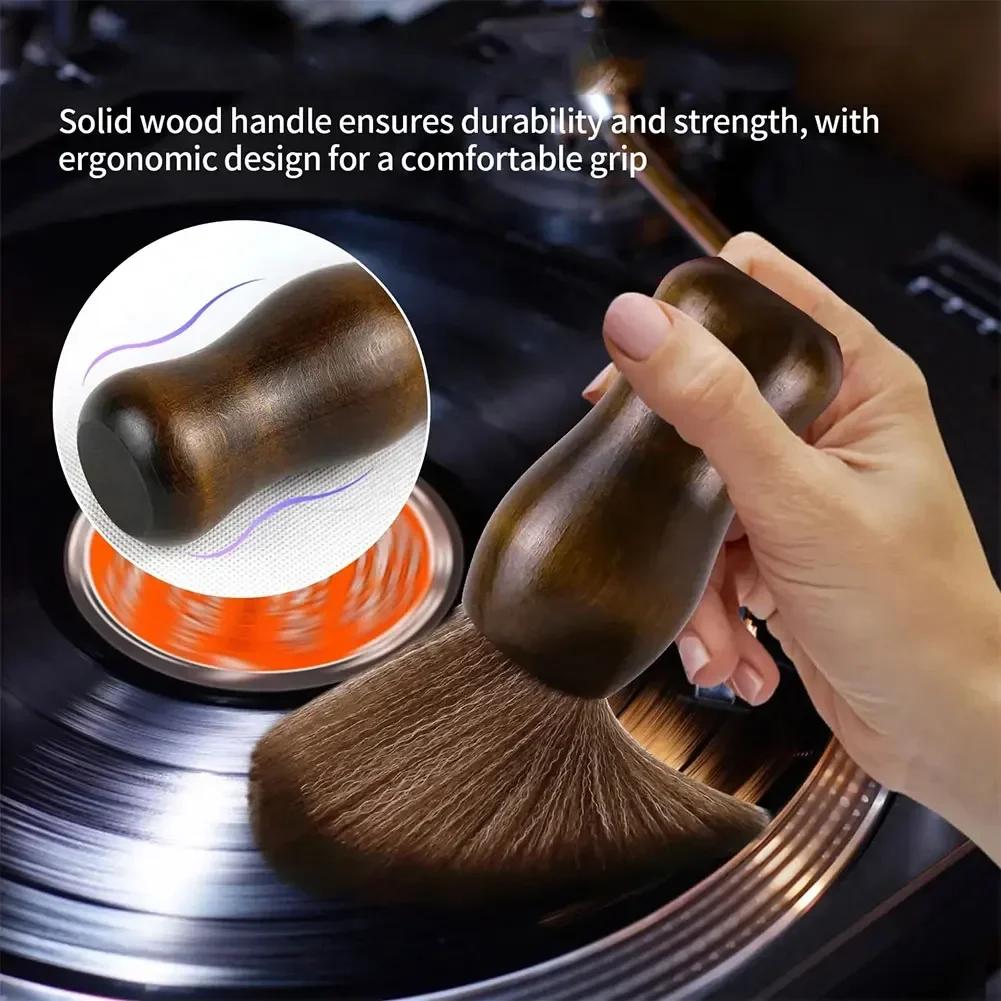 Anti-static Soft Fur Camphorwood Cleaning Brush Sweep For CD LP Vinyl Turntable Player Computer Keyboard Dustproof Accessories