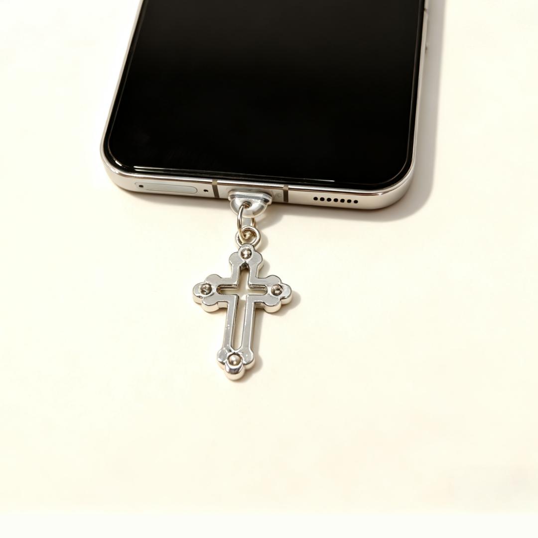 

Personalized Cross-Shaped Phone Dustproof Charm, Dual-Purpose Protection and Decoration, Exquisite Phone Accessory For iPhone5-14