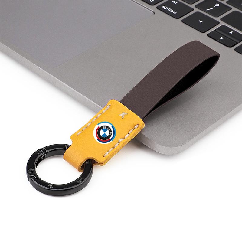 M logo Car Nappa Leather Key Chains Long-style Auto Keyrings For BMW X1 X2 X3 X5 X4 X6 X7 iX3 F20 F10 F07 E70 E46 E90 E92 E60 E3 fxdf89