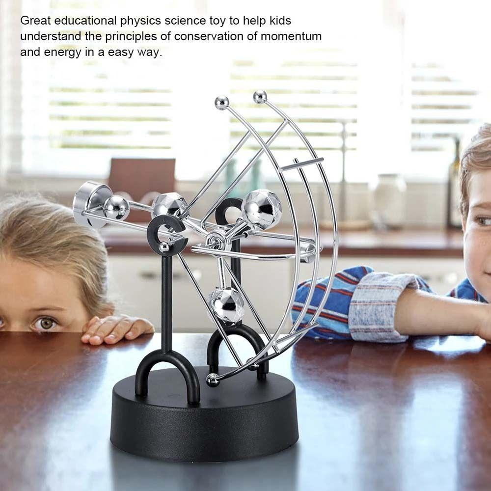 Motion Physical Steel Balance Ball Rotating Perpetual Science Pendulum Toy Tumbler Craft