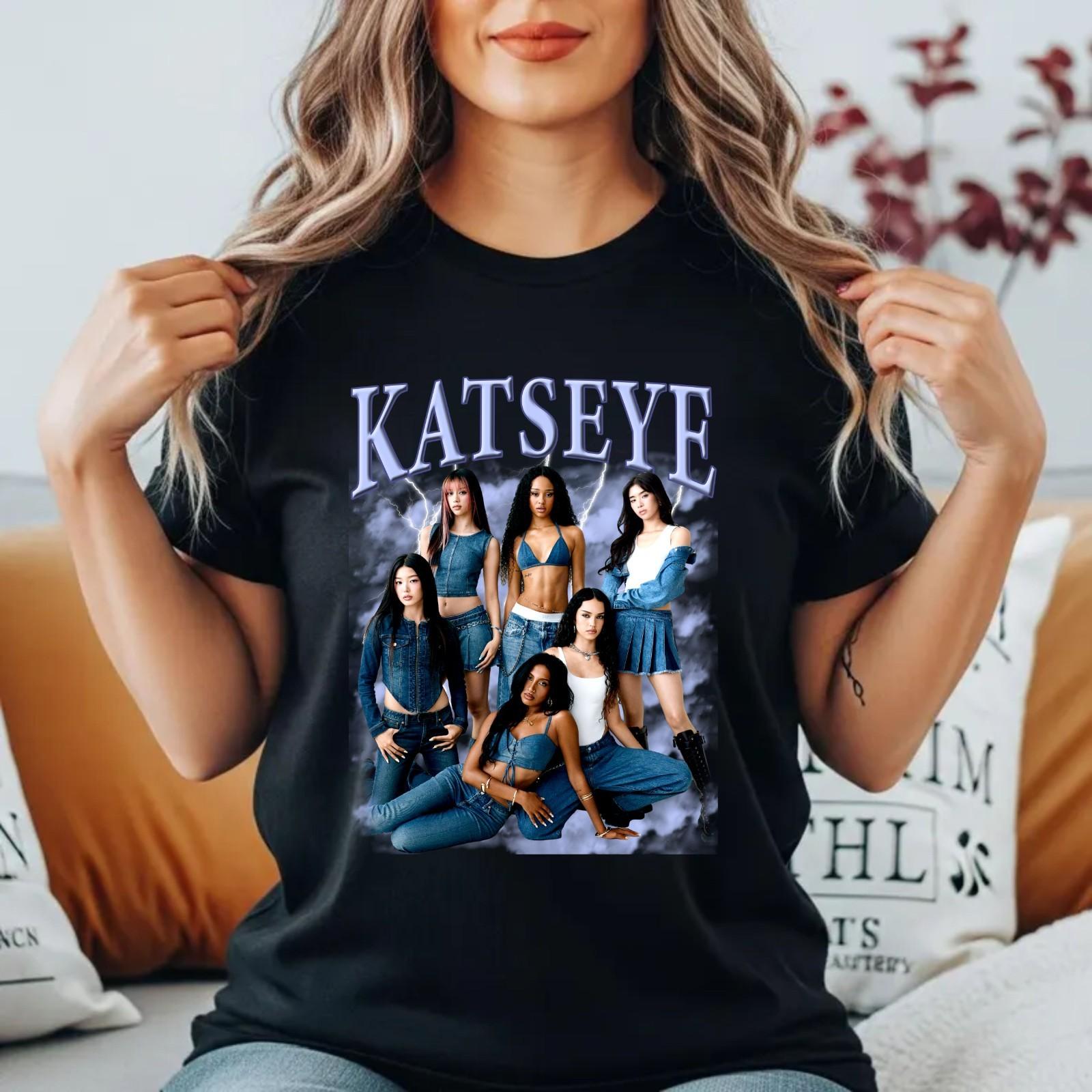 KATSEYE Concert Bootleg T-Shirt Tour 2026 Aesthetic Girl Group Fan Gift Tee Top S разноцветный