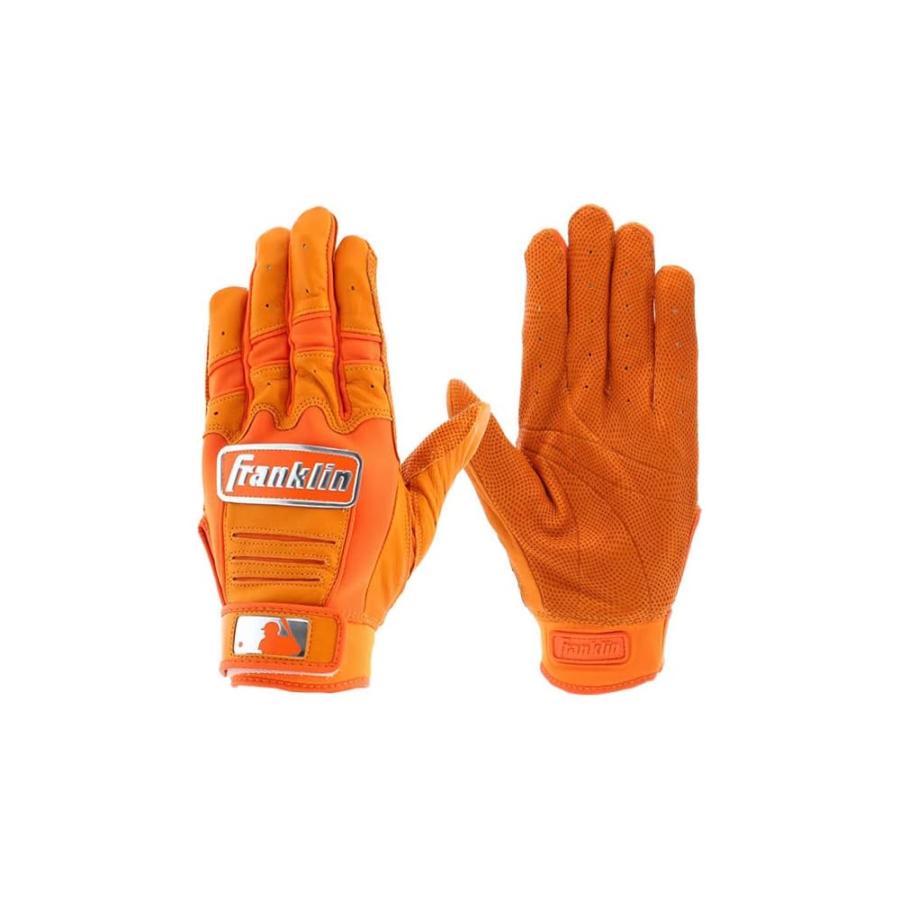 Franklin CFX Pro Chrome Batting Gloves Orange Size L Dual Hand Baseball Equipment