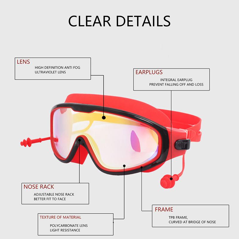 MAXJULI UV Swim Goggles Electroplating Anti Fog Adjustable for Men Women Waterproof Swimming Diving 2002