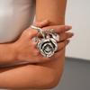 Vintage Rose Ring 3D Oversized Ring Elegant Double-Finger Ring  for Women