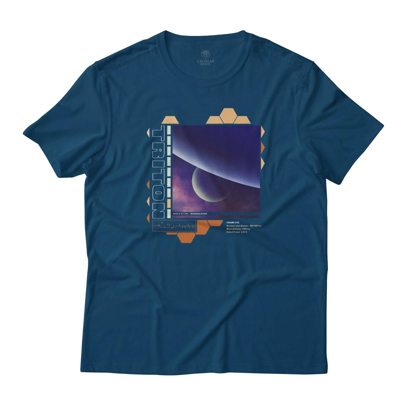 Triton Neptune s Largest Moon Art Aesthetic Graphic T-T-Shirt Lightweight Cotton L