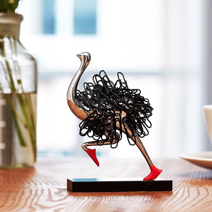 Ostrich Magnetic Cute Home Decor Holder Paper Clip Storage Box Rack Ornament Office Gift Home Decoration Accessories Home Decor