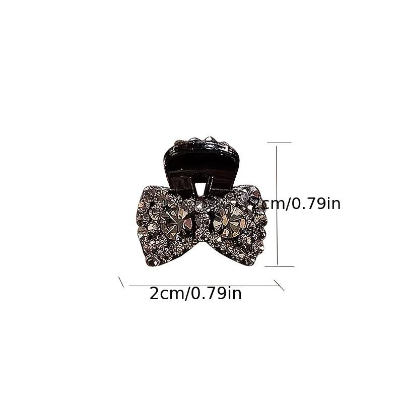 1 sada elegantních motýlkových spon do vlasů, černé sametové mašličky, malé spony do vlasů s kamínky, jednobarevné vlasové doplňky pro ženy